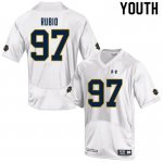 Notre Dame Fighting Irish Youth Gabe Rubio #97 White Under Armour Authentic Stitched College NCAA Football Jersey RJM3499OL